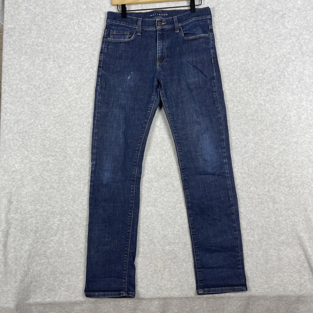 Mott & Bow Slim Fit Jeans Mens 30 Dark Wash Stretch Minimalist
